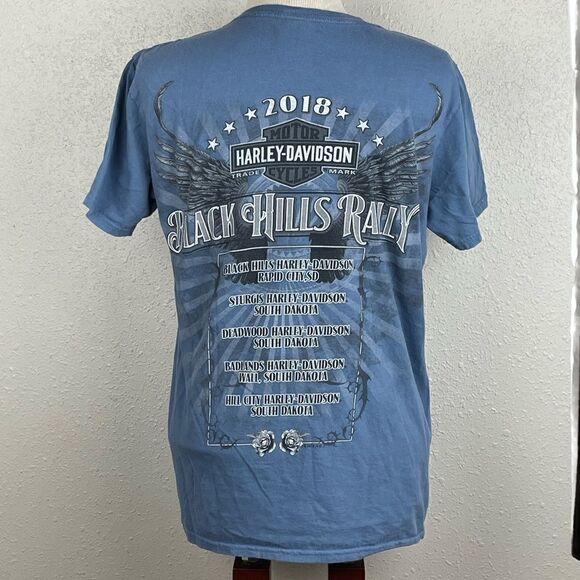 EUC Harley-Davidson Womens Blue 2018 Sturgis 78th Annual Short Sleeve Shirt M - Picture 3 of 6